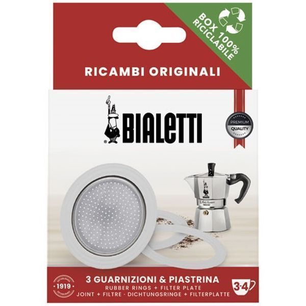 BIALETTI Filtre + 3 joints pour cafetière italienne 3/4 tasses - 1