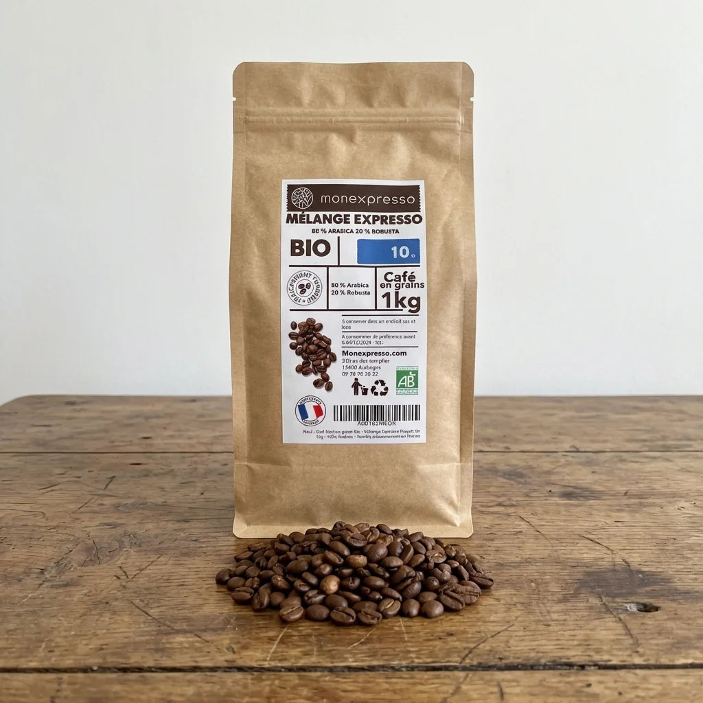 Café En Grains - Assemblage - Mélange Expresso Bio - (10Kg Vente En Gros)