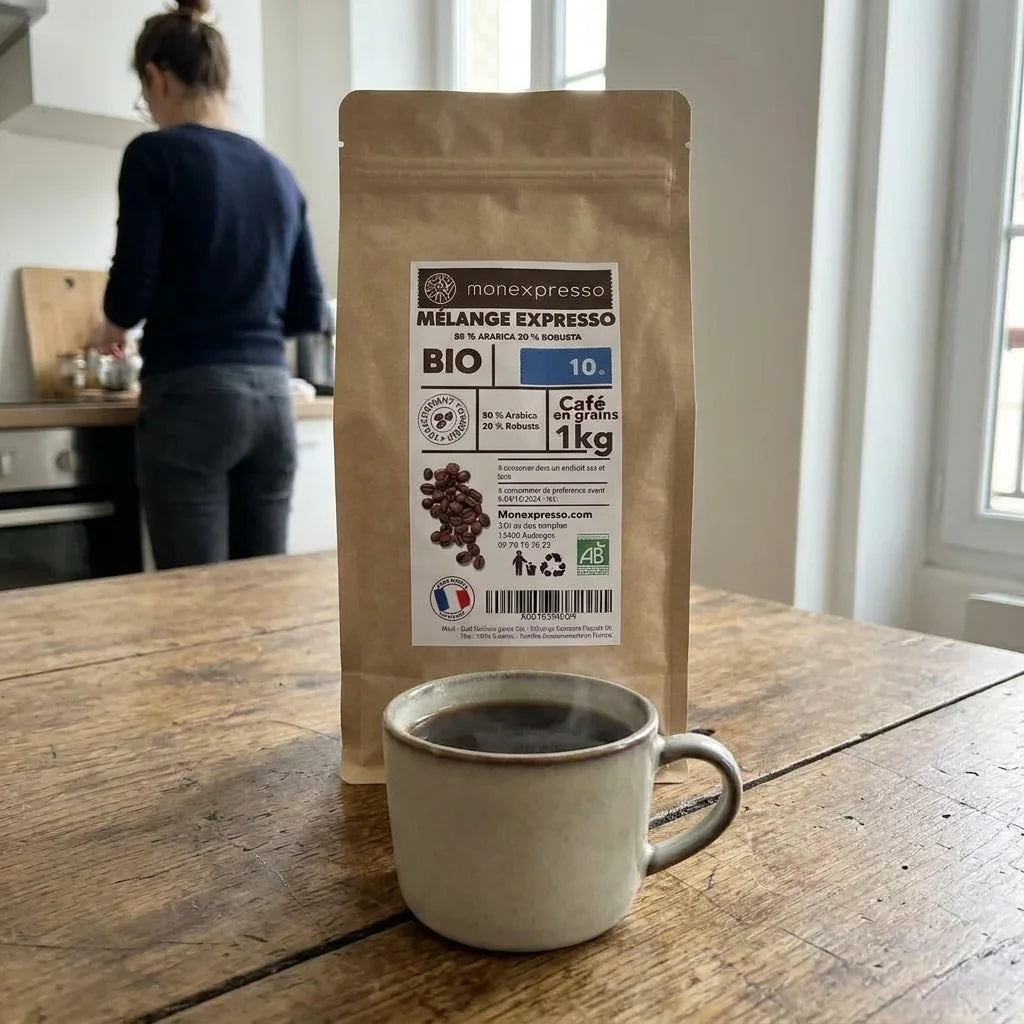Café En Grains - Assemblage - Mélange Expresso Bio - (10Kg Vente En Gros)