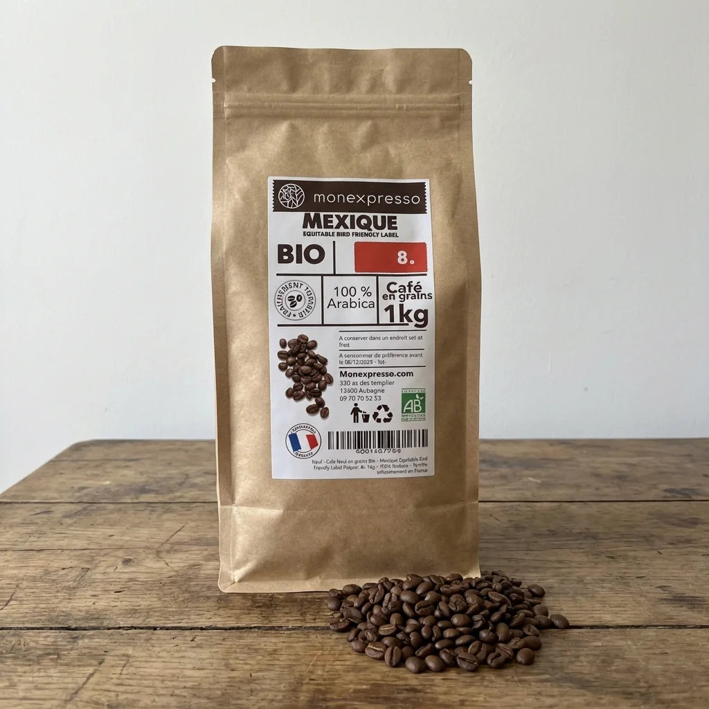 Café En Grains - Pure Origine - Mexique Equitable Bird Friendly Label Bio (10Kg Vente En Gros)