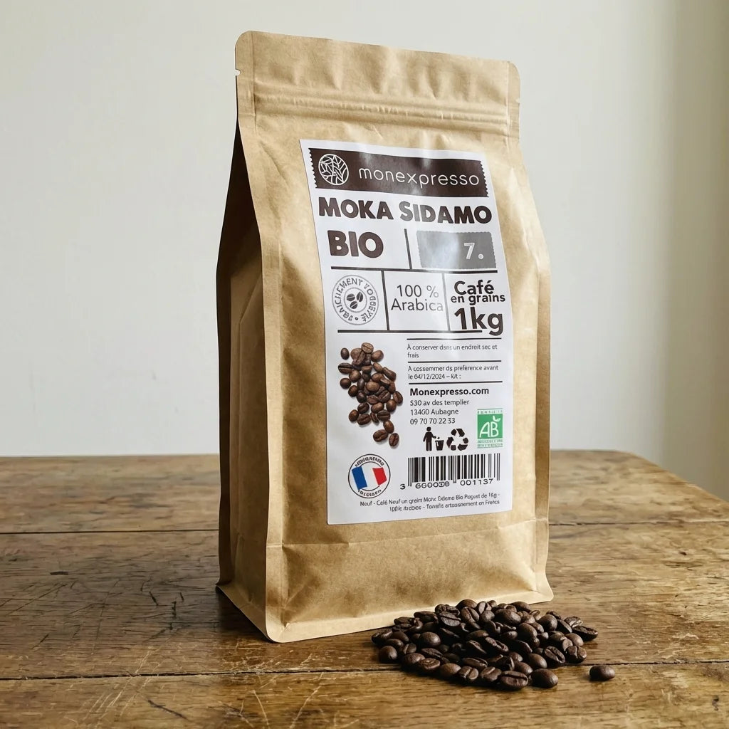 Café En Grains - Pure Origine - Moka Sidamo D'Ethiopie Bio (10Kg Vente En Gros)