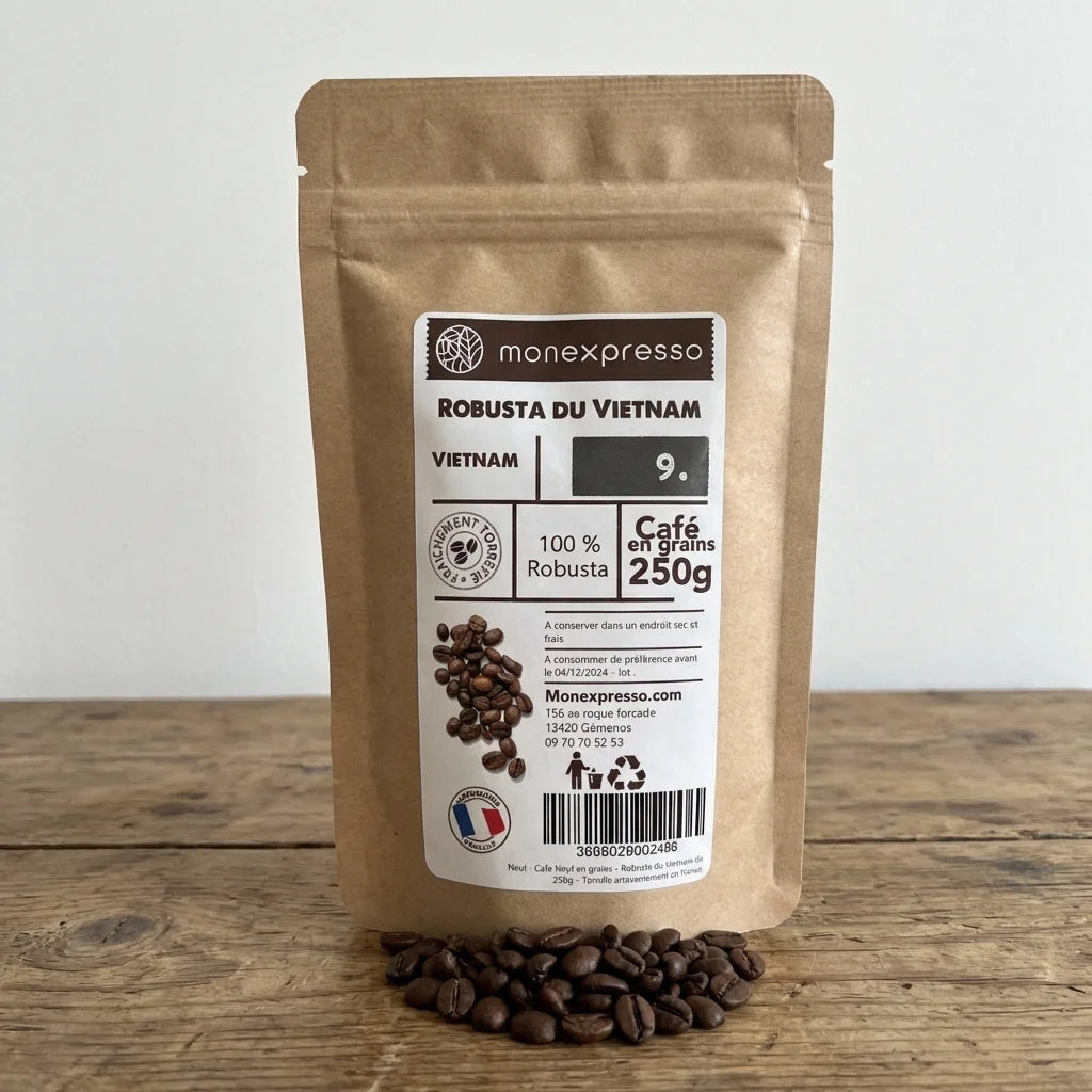 Café En Grains - Pure Origine - Robusta Du Vietnam - Wet Polished Grade 1