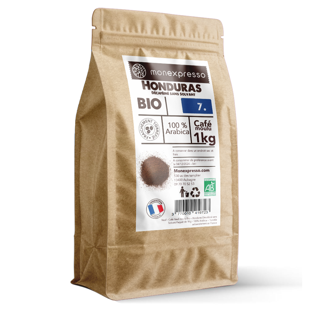 Café Moulu - Pure Origine - Honduras Décaféiné Sans Solvant Bio