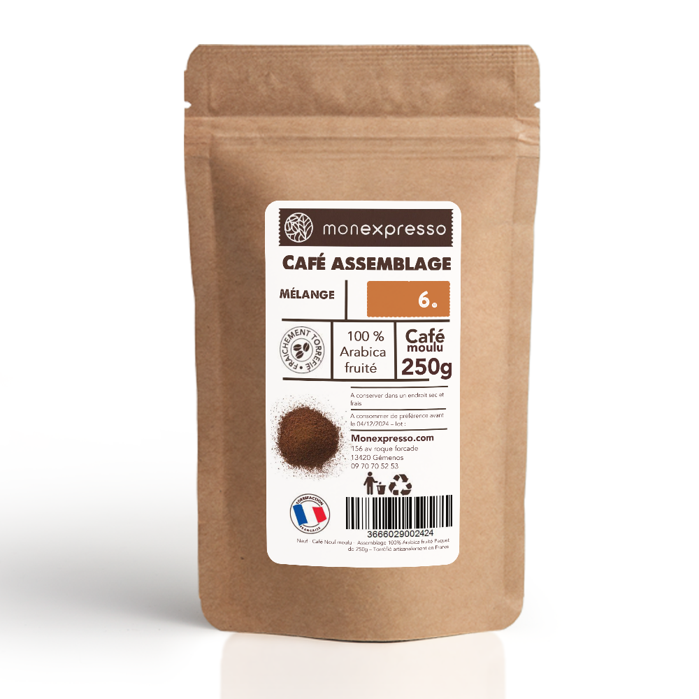 Café Moulu - Assemblage - Mélange Fruité 100% Arabica
