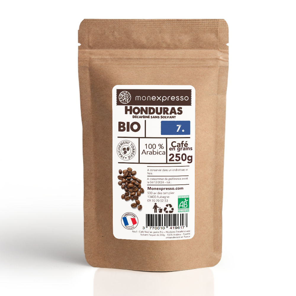 Café En Grains - Pure Origine - Honduras Décaféiné Sans Solvant Bio