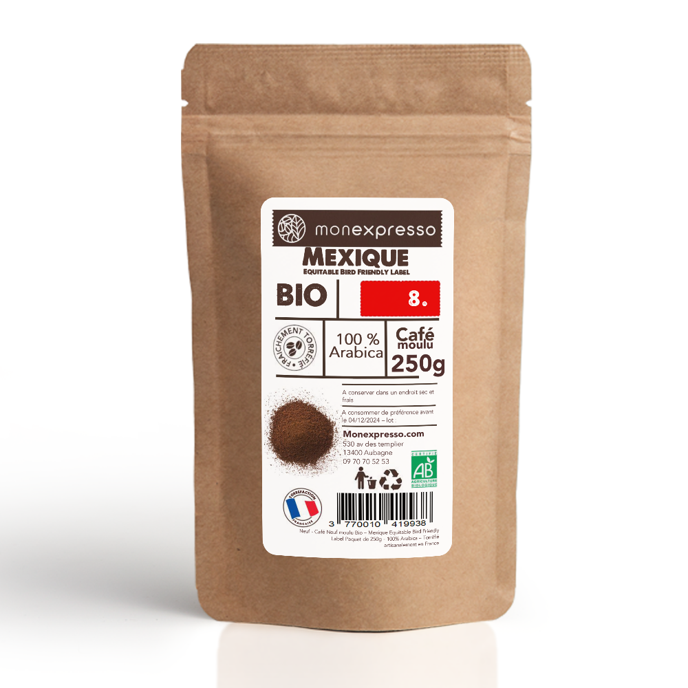 Café Moulu - Pure Origine - Mexique Equitable Bird Friendly Label Bio