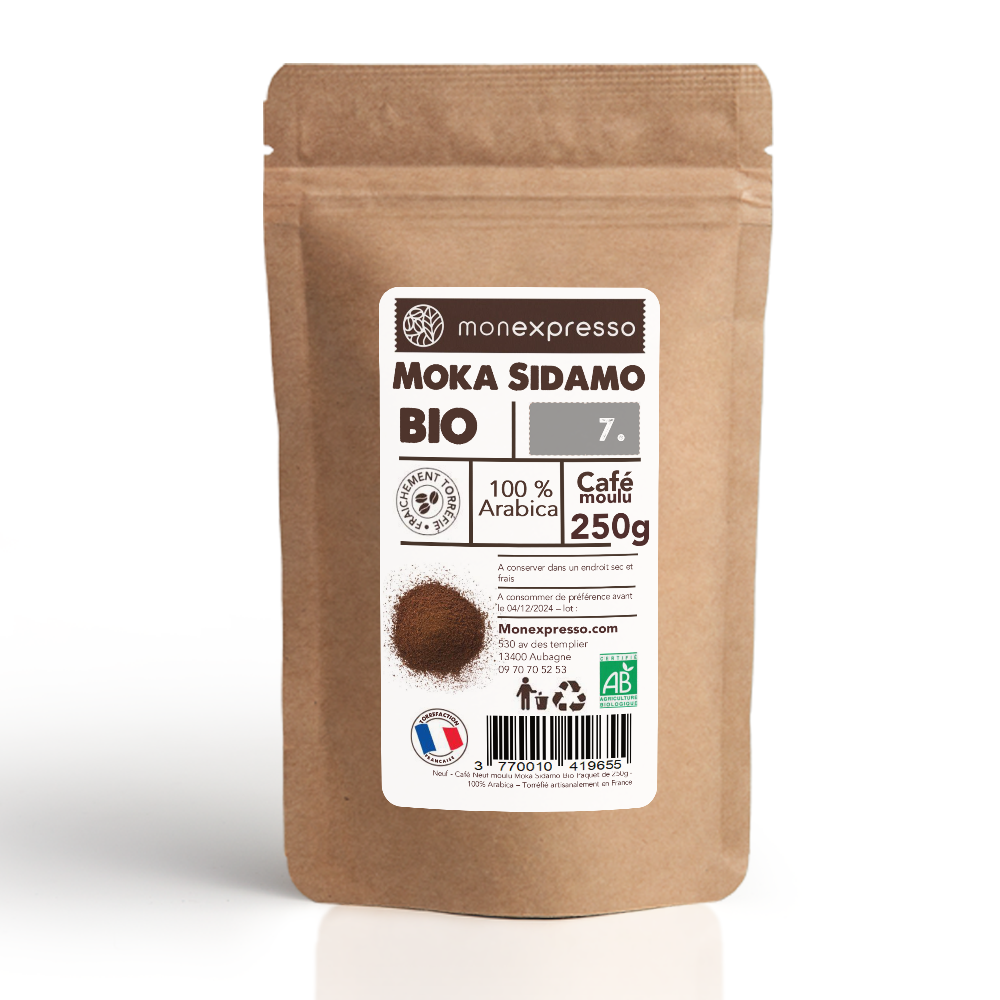 Café Moulu - Pure Origine - Moka Sidamo D'Ethiopie Bio